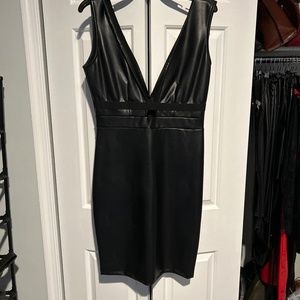 learther look short dress